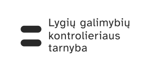 Logotipas: lygybės ženklas ir užrašas Lygių galimybių kontrolieriaus tarnyba